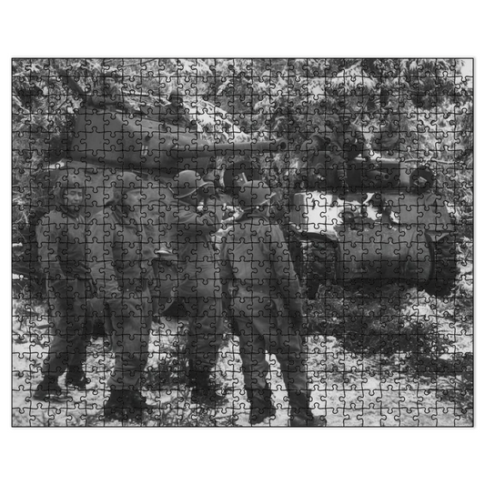 US Army Ardennes WW2 jigsaw puzzle, partially assembled