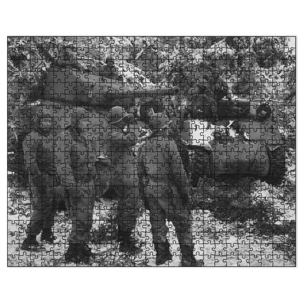 US Army Ardennes WW2 jigsaw puzzle, partially assembled
