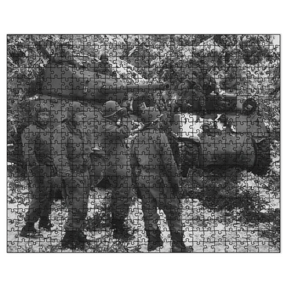 US Army Ardennes WW2 jigsaw puzzle, partially assembled