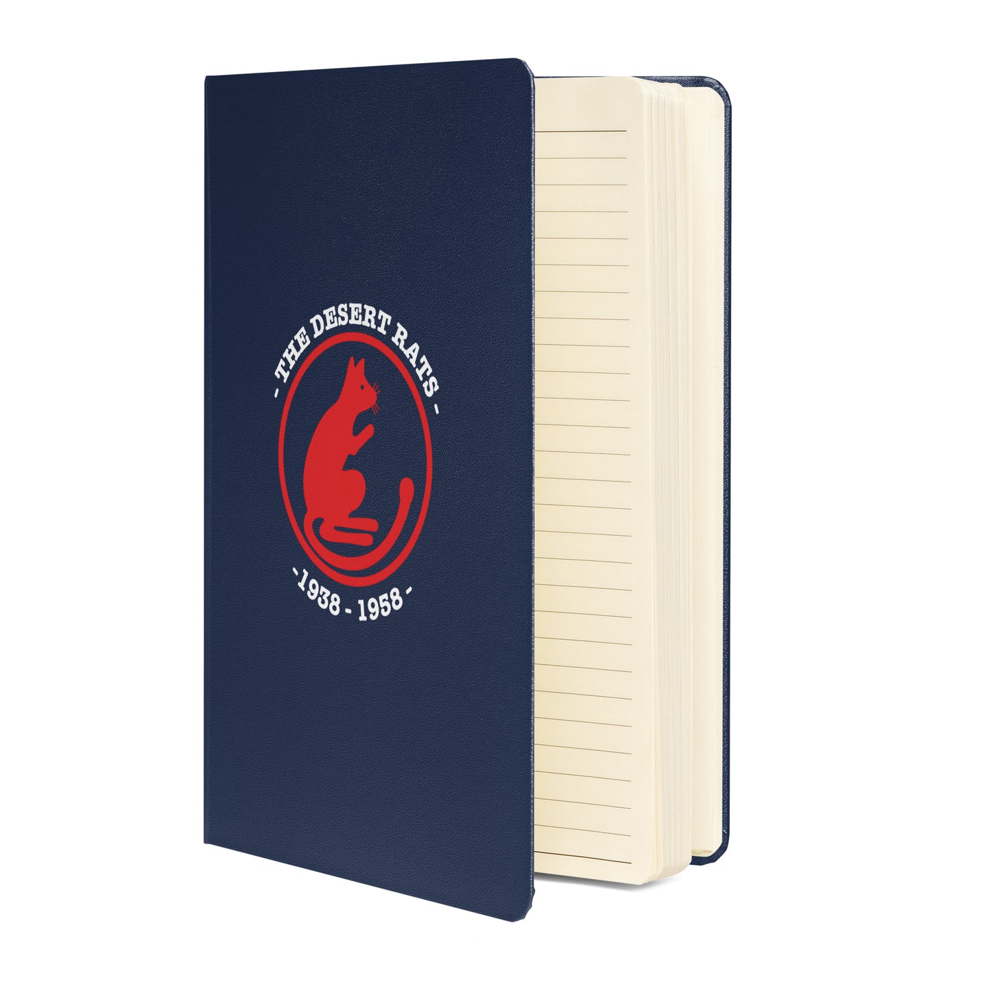 Desert Rats hardcover bound notebook in navy, front cover