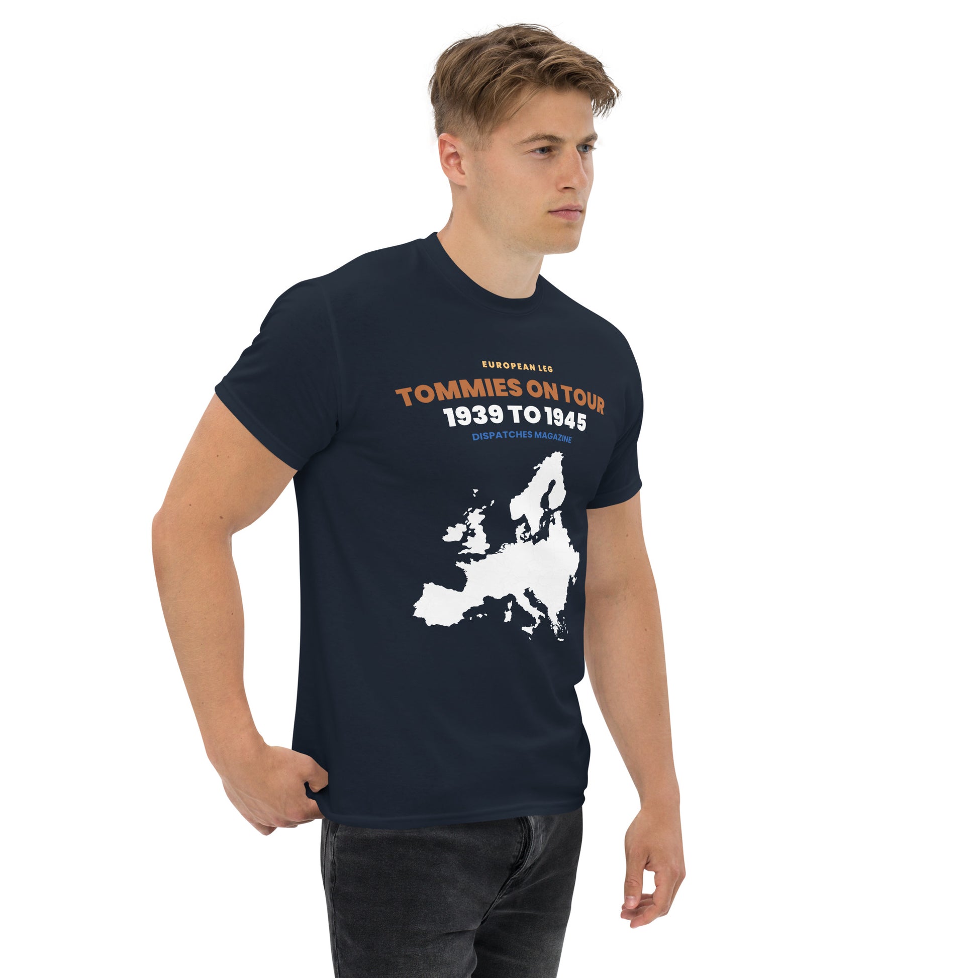 Tommies On Tour t-shirt worn, lifestyle view