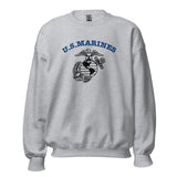 US Marines WW2 crew neck jumper in sport grey, front view