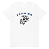 US Marines WW2 t-shirt in white, Pacific theatre re-enactment design, front view