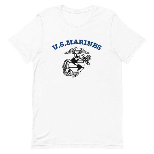 US Marines WW2 t-shirt in white, Pacific theatre re-enactment design, front view