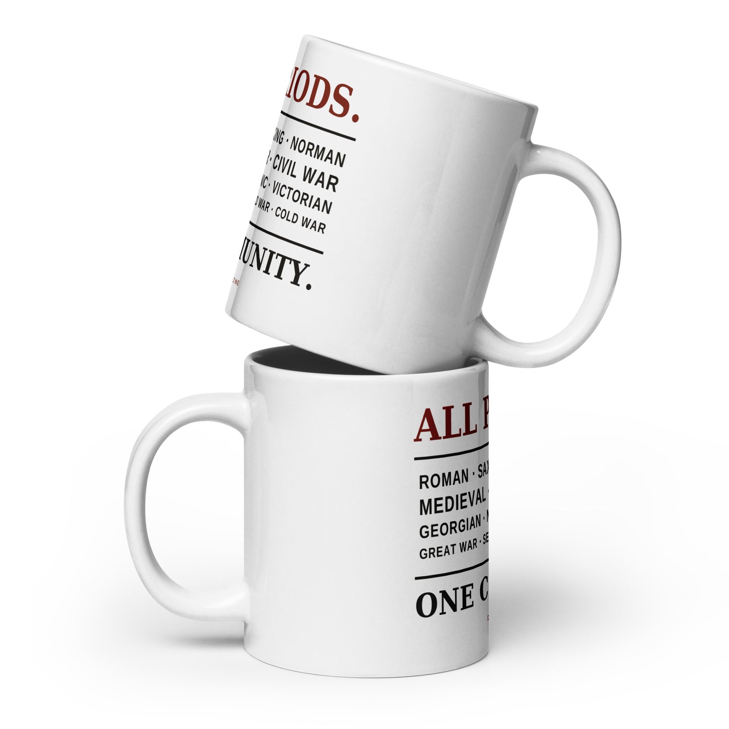 All Periods mug shown with handle detail